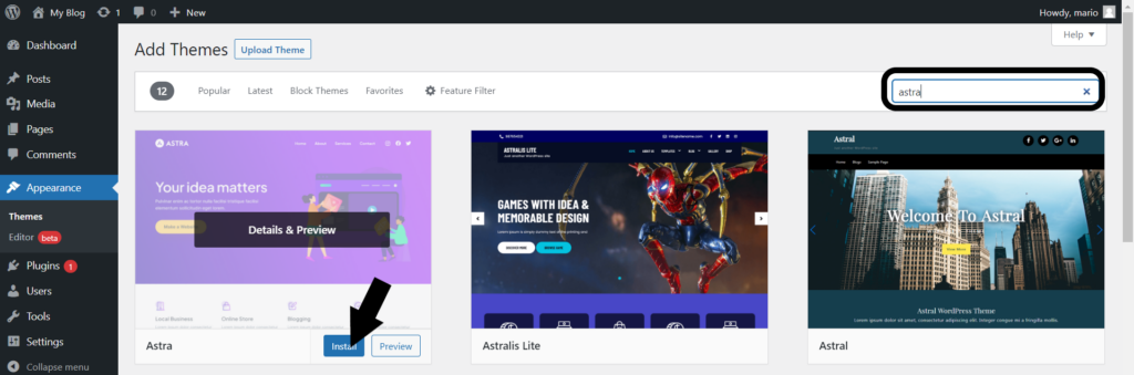 Install Tema WordPress Gratis